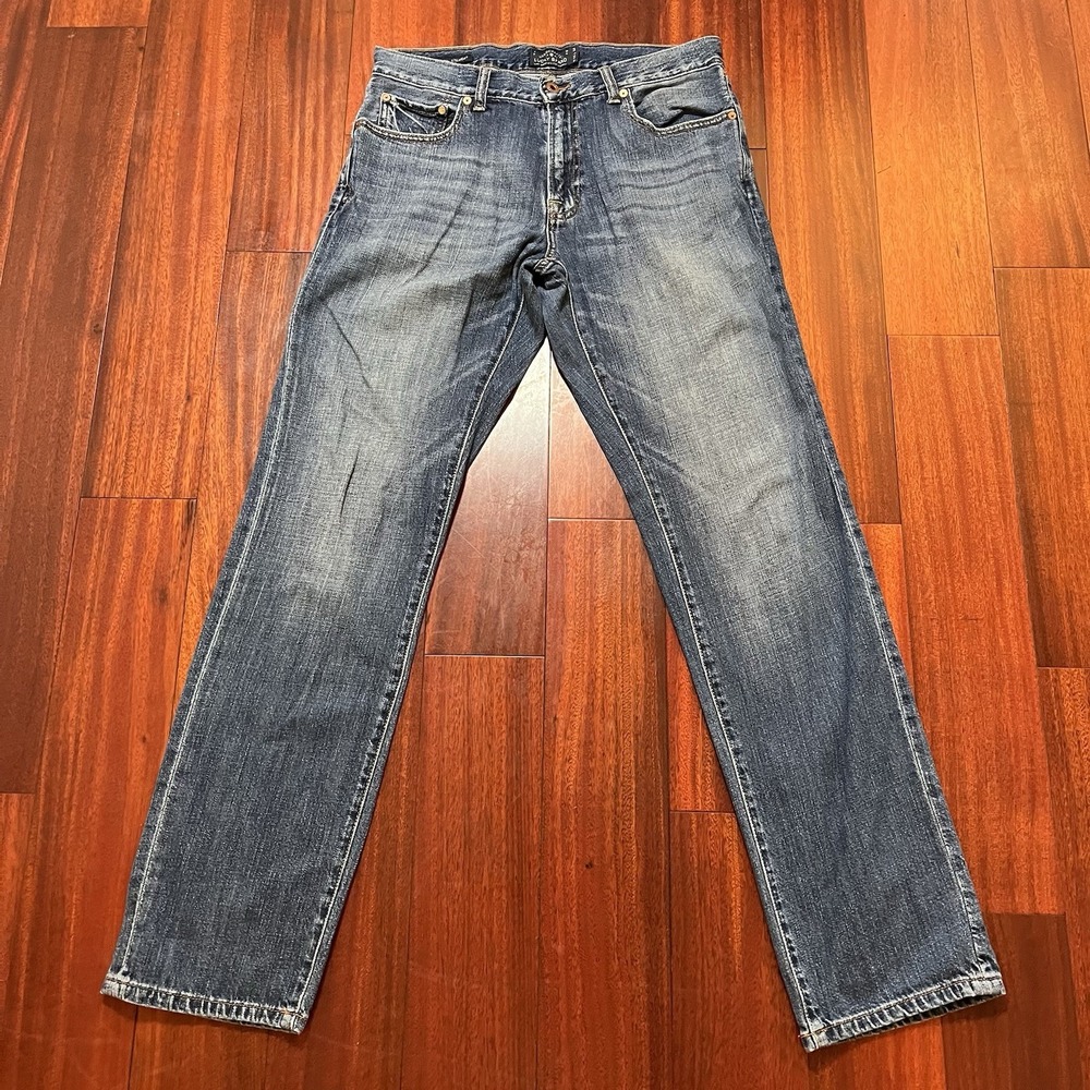 Lucky Brand 221 Original Straight Jeans Men 33x34 Blue Medium Wash Stretch Denim